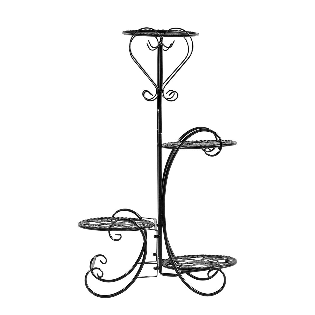 Plant Stand Outdoor Indoor Metal Black-Stylish