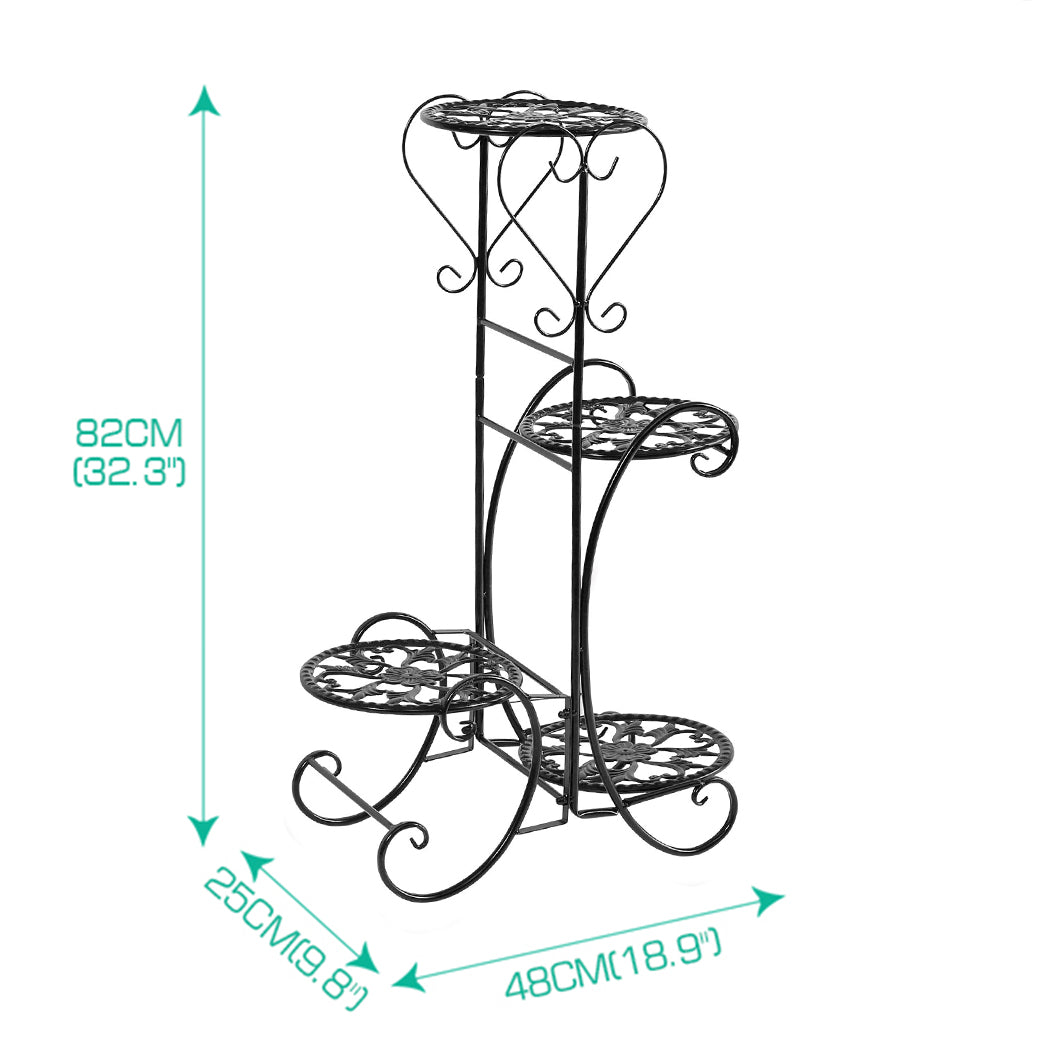 Plant Stand Outdoor Indoor Metal Black-Stylish