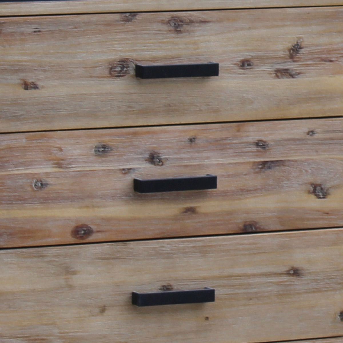 Dresser With 6 Storage Drawers In Solid Acacia With Mirror In Silver Brush