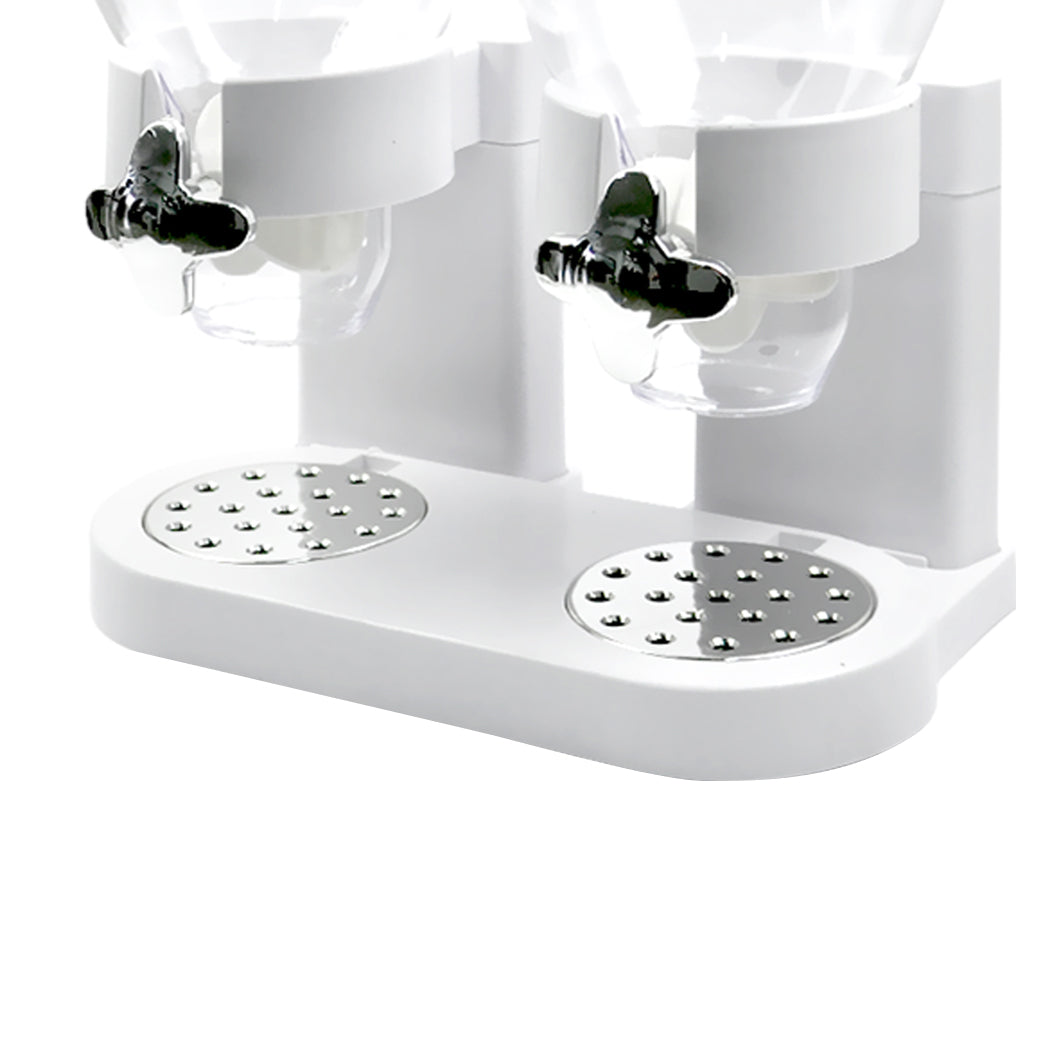 Double Cereal Dispenser Dry Food White