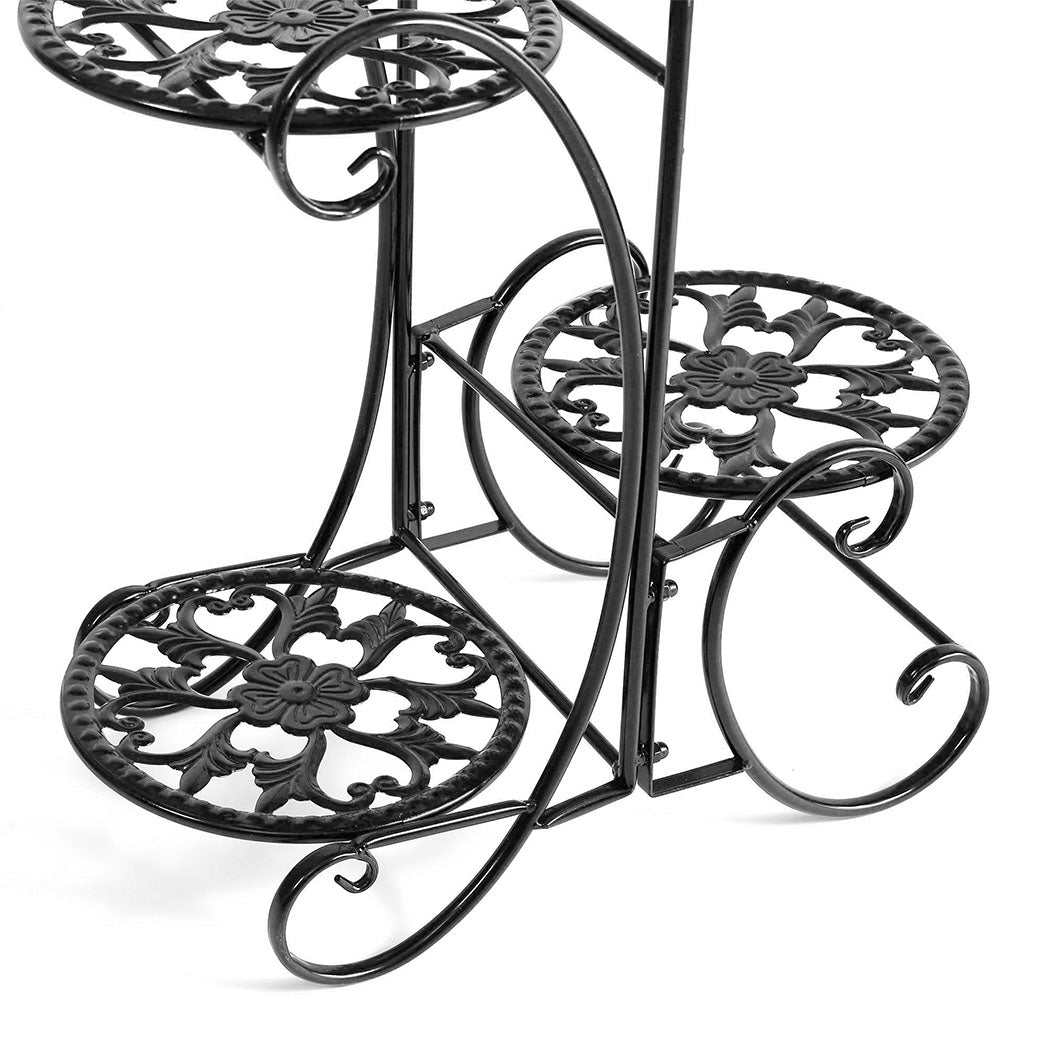 Plant Stand Outdoor Indoor Metal Black-Stylish