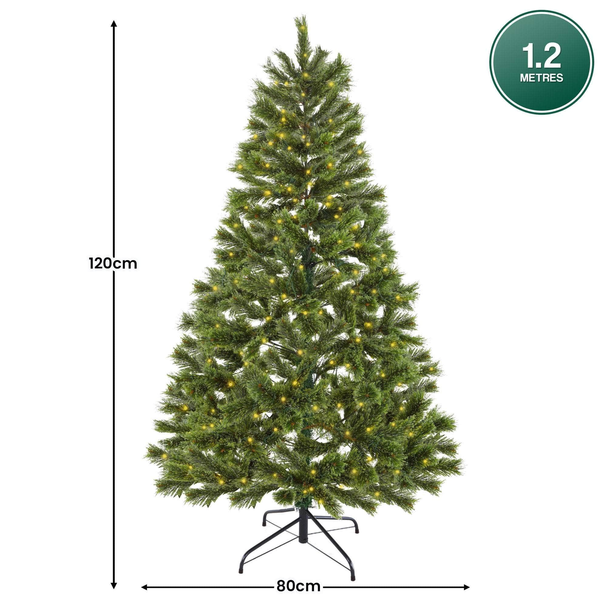 1.2M Prelit Lumina Pine Christmas Tree With 150 Led Lights