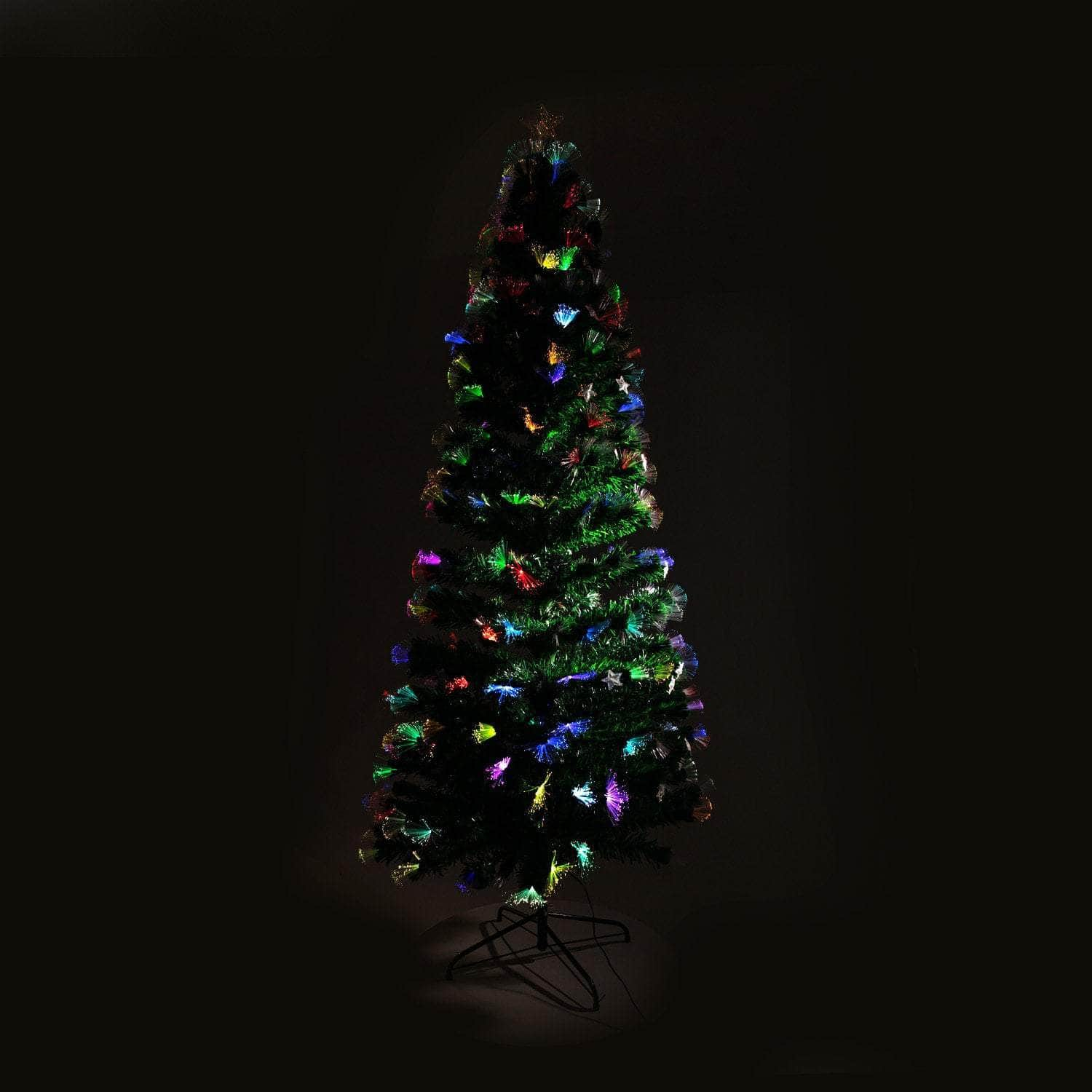 1.5m Enchanted Pre Lit Fibre Optic Christmas Tree Stars