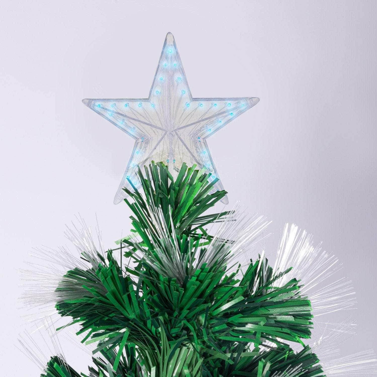 1.5m Enchanted Pre Lit Fibre Optic Christmas Tree Stars