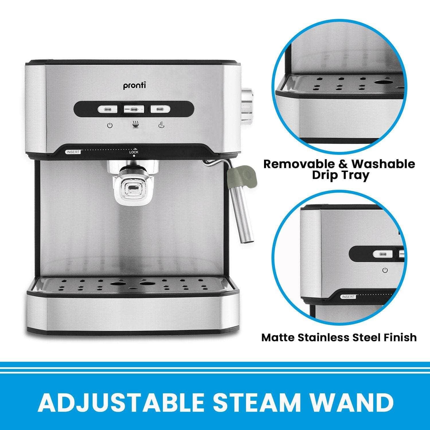 1.6L Automatic Coffee Espresso Machine With Steam Frother