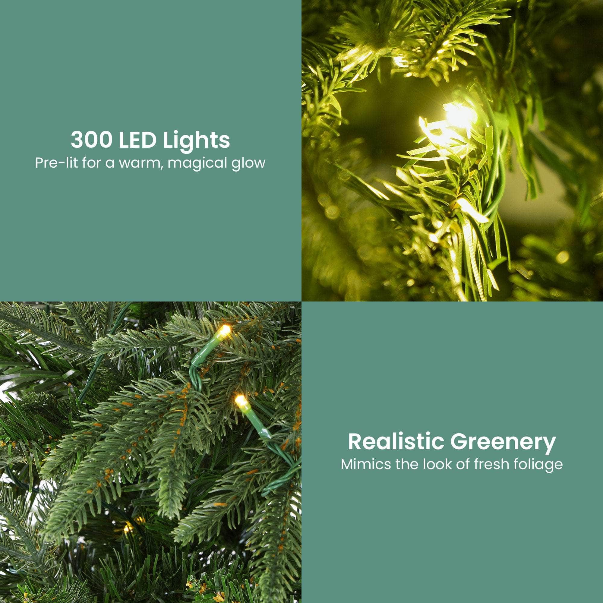 1.8m Everglow Fir Christmas Tree with 300 LED Lights