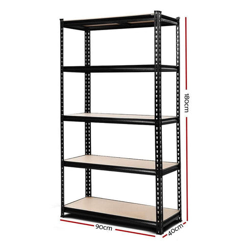 1.8M Garage Shelving Warehouse Rack Pallet Racking Storage Shelve Black