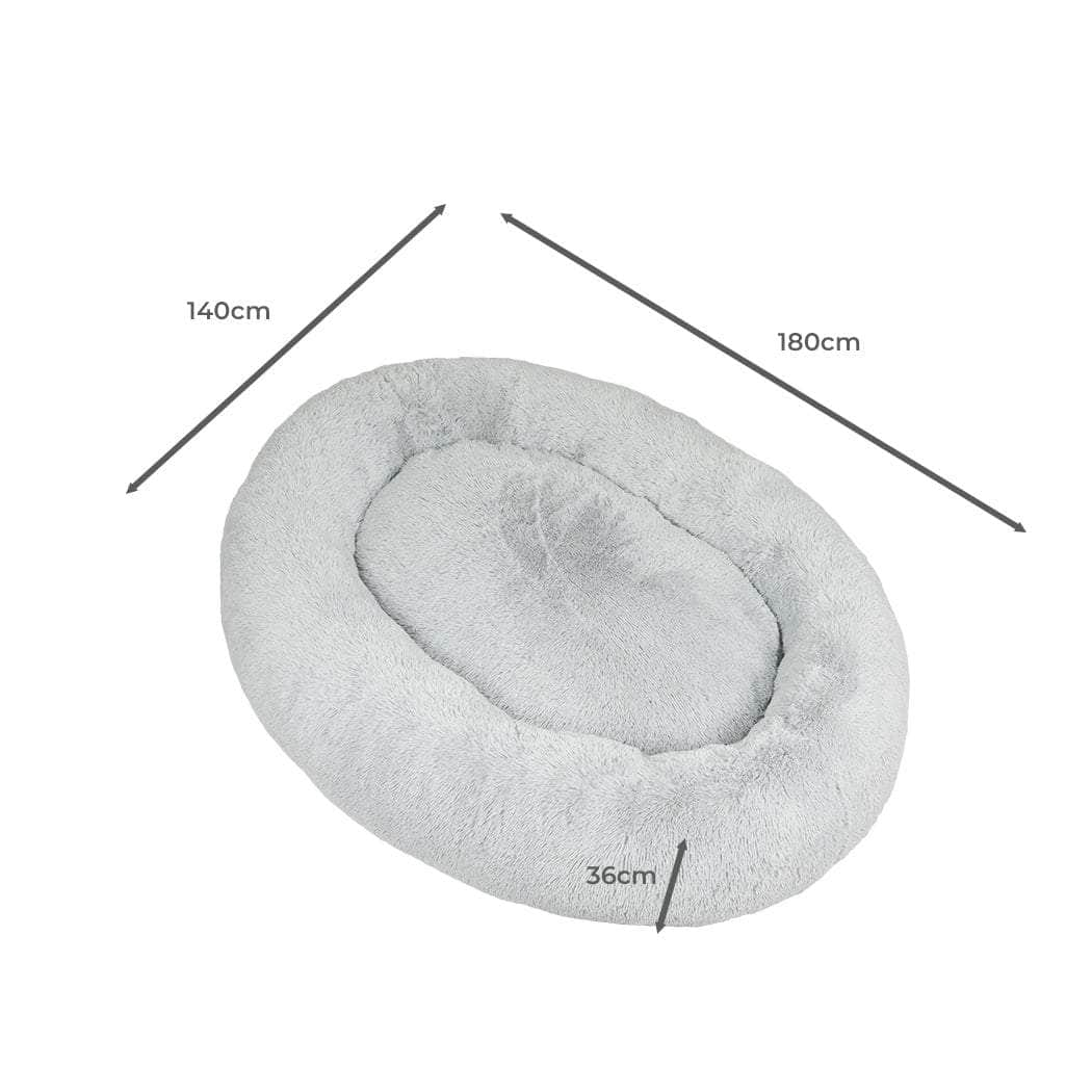 1.8m Human Size Pet Bed Fluffy Grey