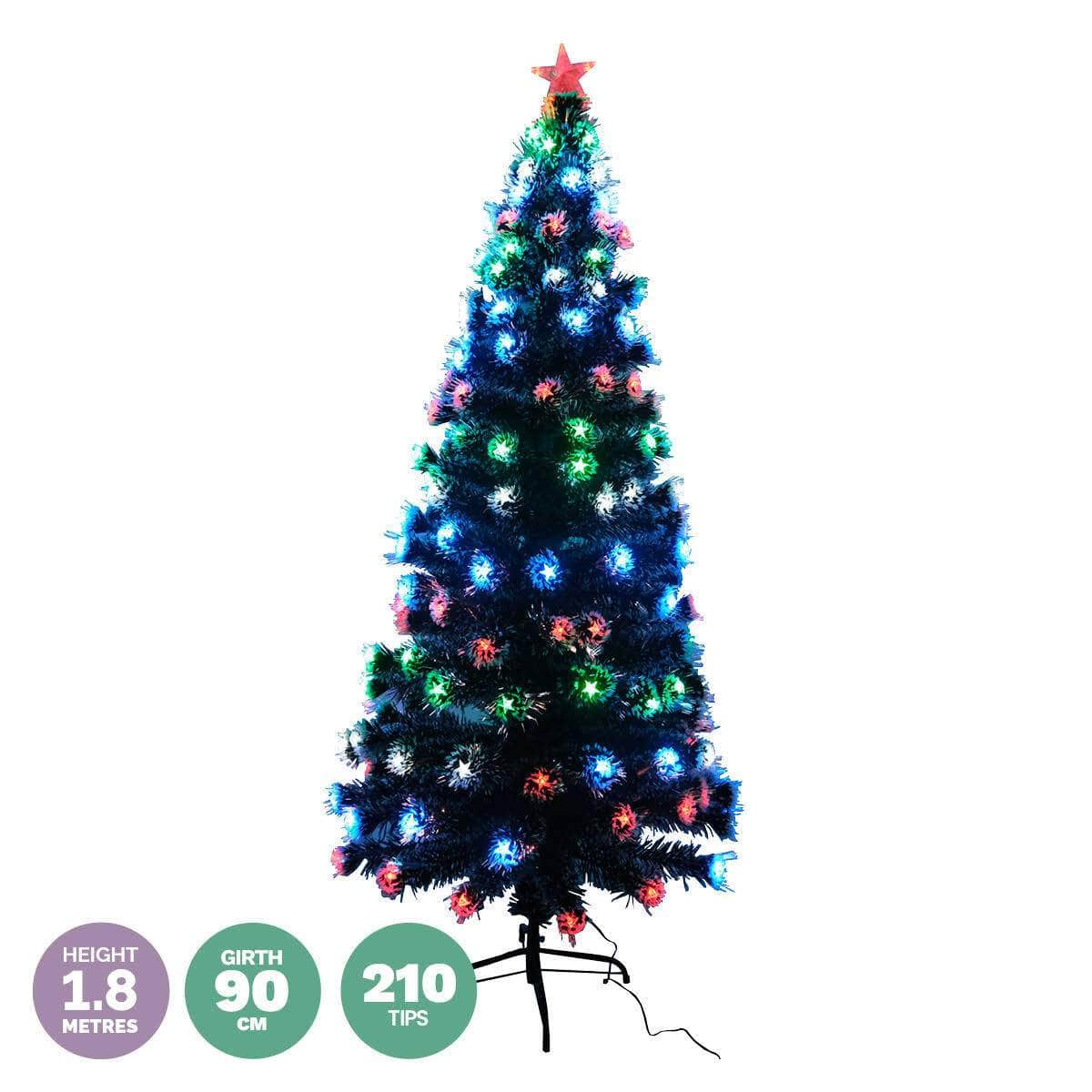 1.8m Pine Tree 210 Multi-Colour LED Lights With 8 Functions