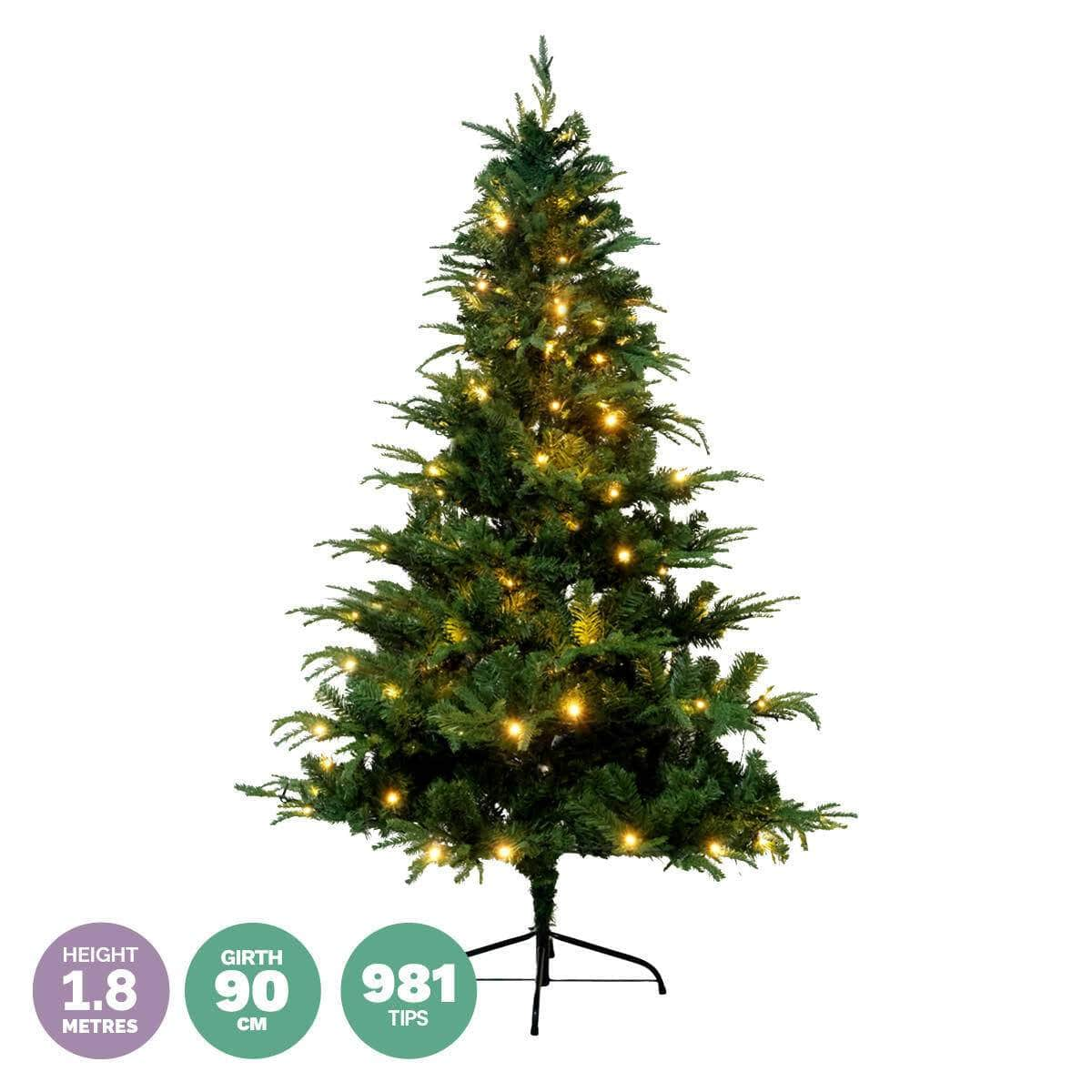 1.8m Pine Tree 300 Warm White LED Lights With 8 Functions