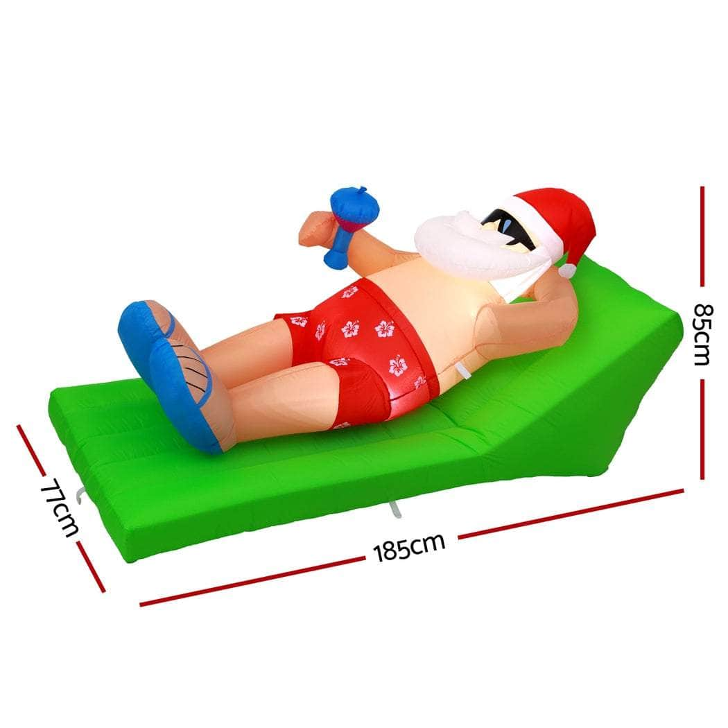 1.8m Santa Bench Christmas Inflatable with LED Lights