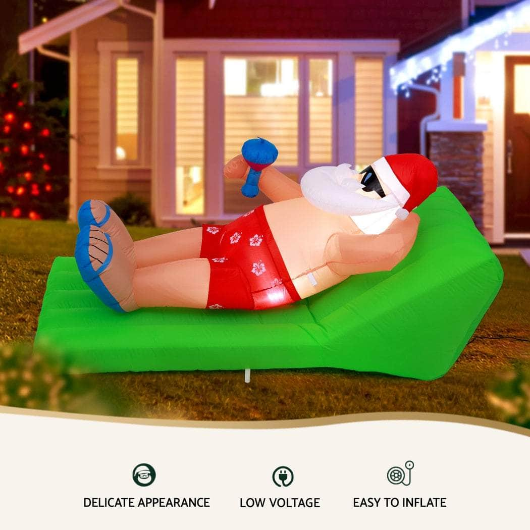 1.8m Santa Bench Christmas Inflatable with LED Lights