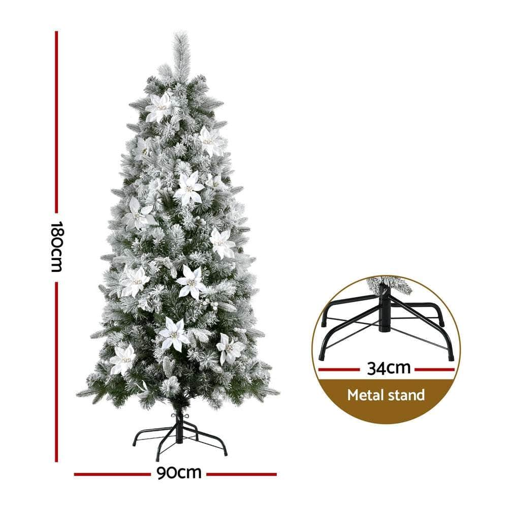 1.8m Snow Flocked Christmas Tree - 564 Tips Decoration