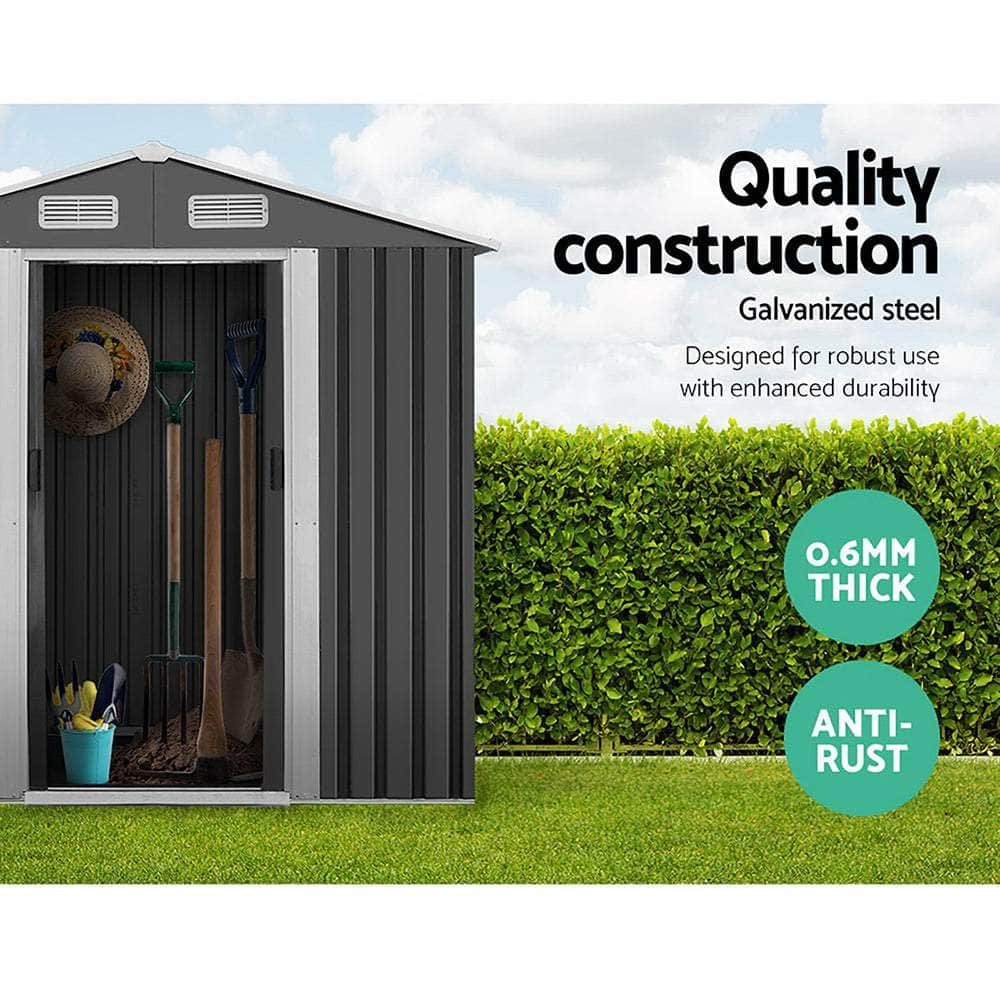 1.96X1.32M Outdoor Garden Shed With Sliding Door