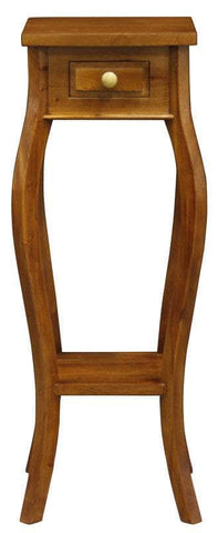 1 Drawer Cabriol Leg Plant Stand (Light Pecan)