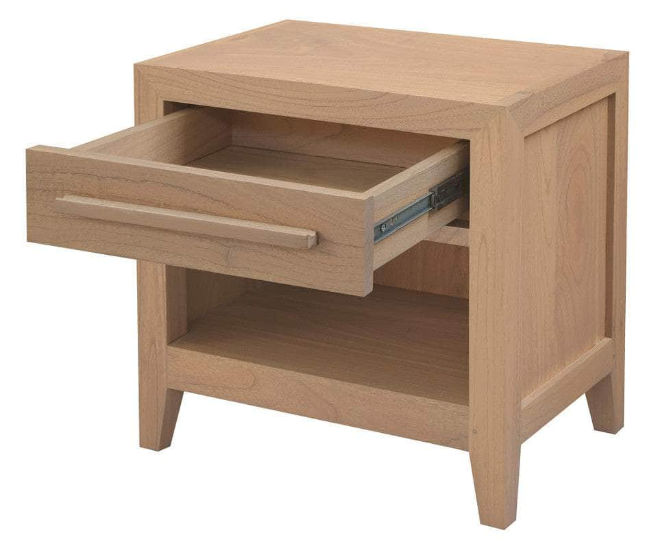 1-Drawer Solid Mindi Bedside Table (Natural)