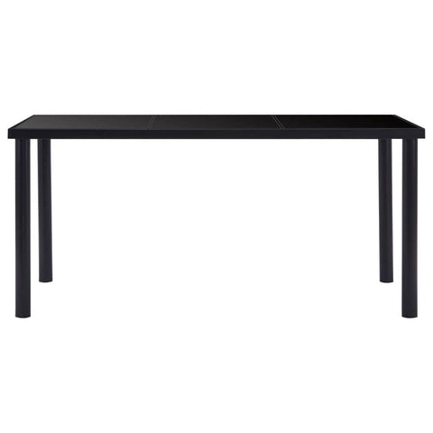 1 pcs Dining Table Black Tempered Glass