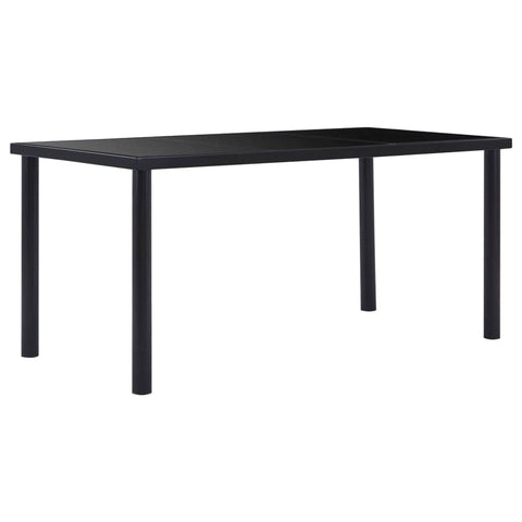 1 pcs Dining Table Black Tempered Glass