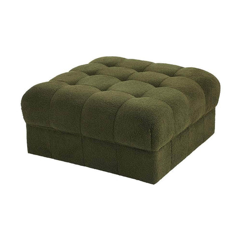 1 Seater Boucle Modular Ottoman Armless TOFU Green