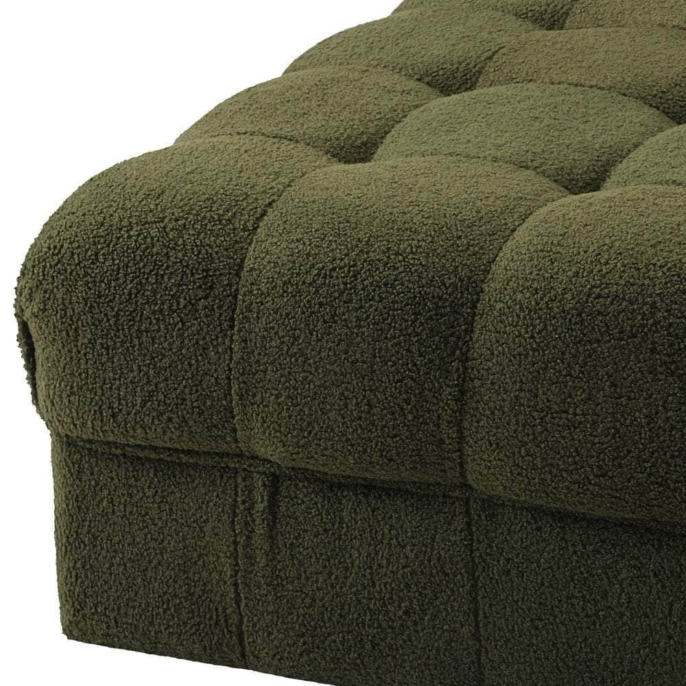 1 Seater Boucle Modular Ottoman Armless TOFU Green