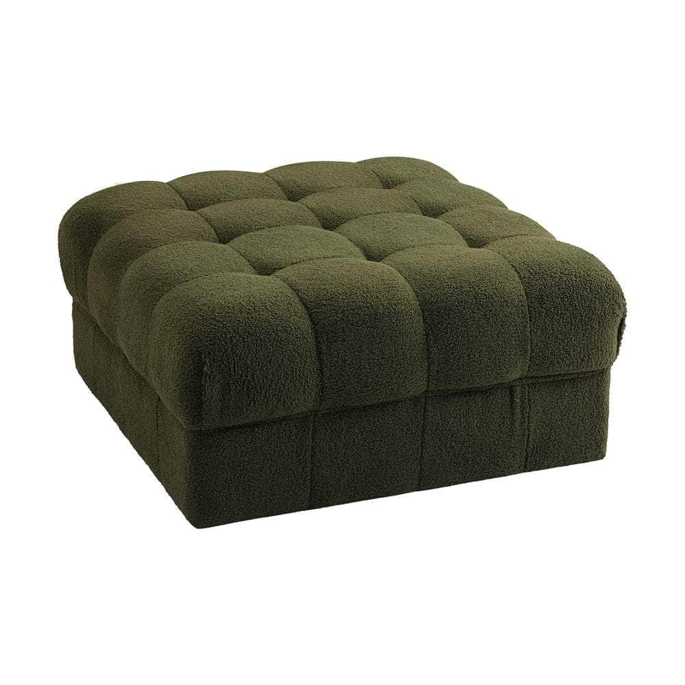 1 Seater Boucle Modular Ottoman Armless TOFU Green