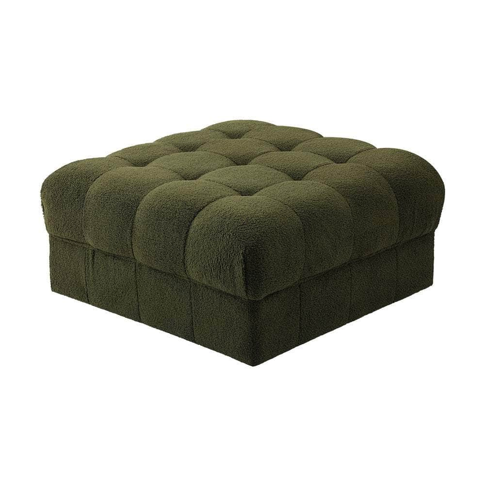 1 Seater Boucle Modular Ottoman Armless TOFU Green