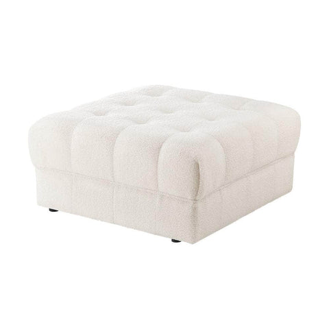 1 Seater Boucle Modular Ottoman Lounge Chair Armless White