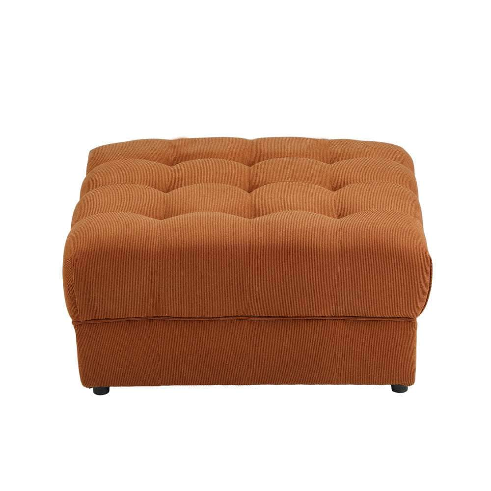 1 Seater Velvet Modular Ottoman Armless TOFU Brown