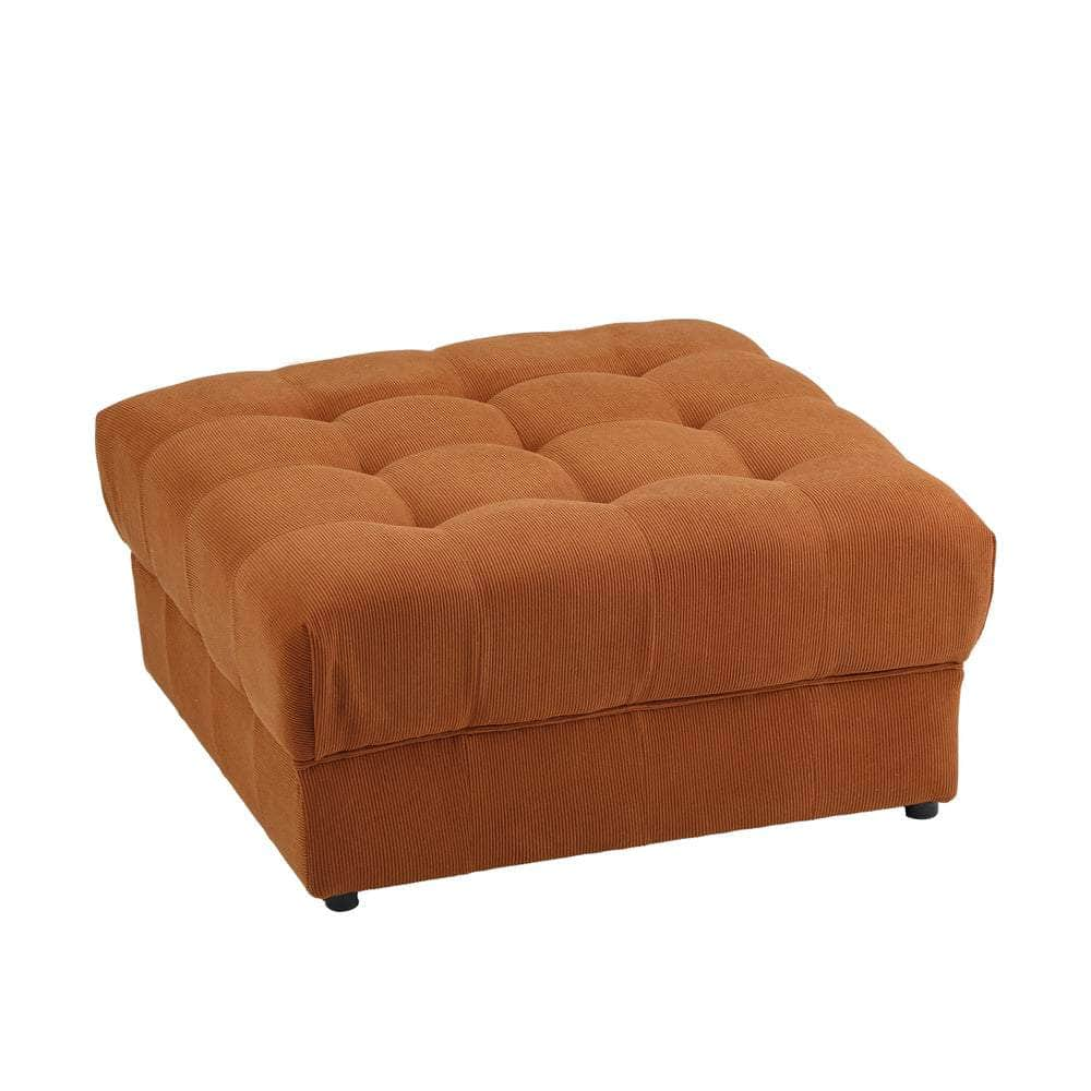 1 Seater Velvet Modular Ottoman Armless TOFU Brown