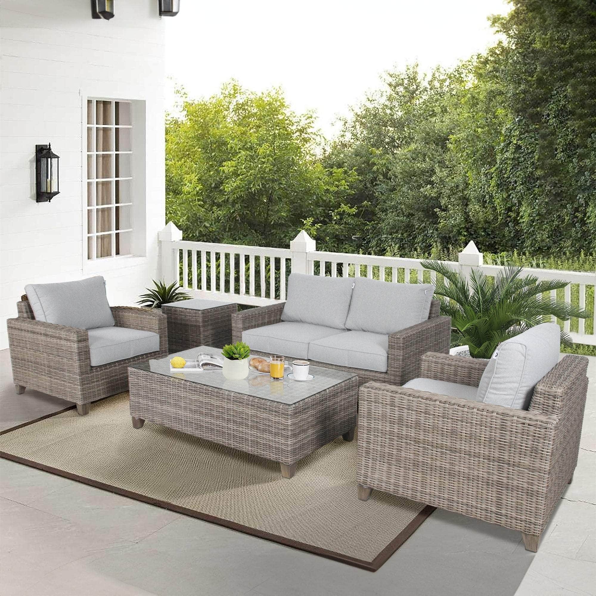 1 Seater Wicker Rattan Outdoor Sofa Chair Lounge