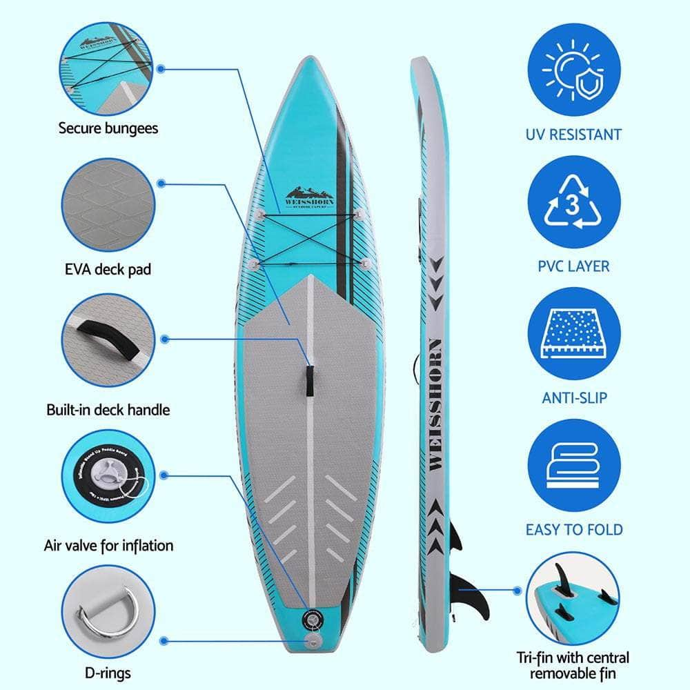 10.5ft Inflatable SUP Paddleboard - Kayak Surf Green