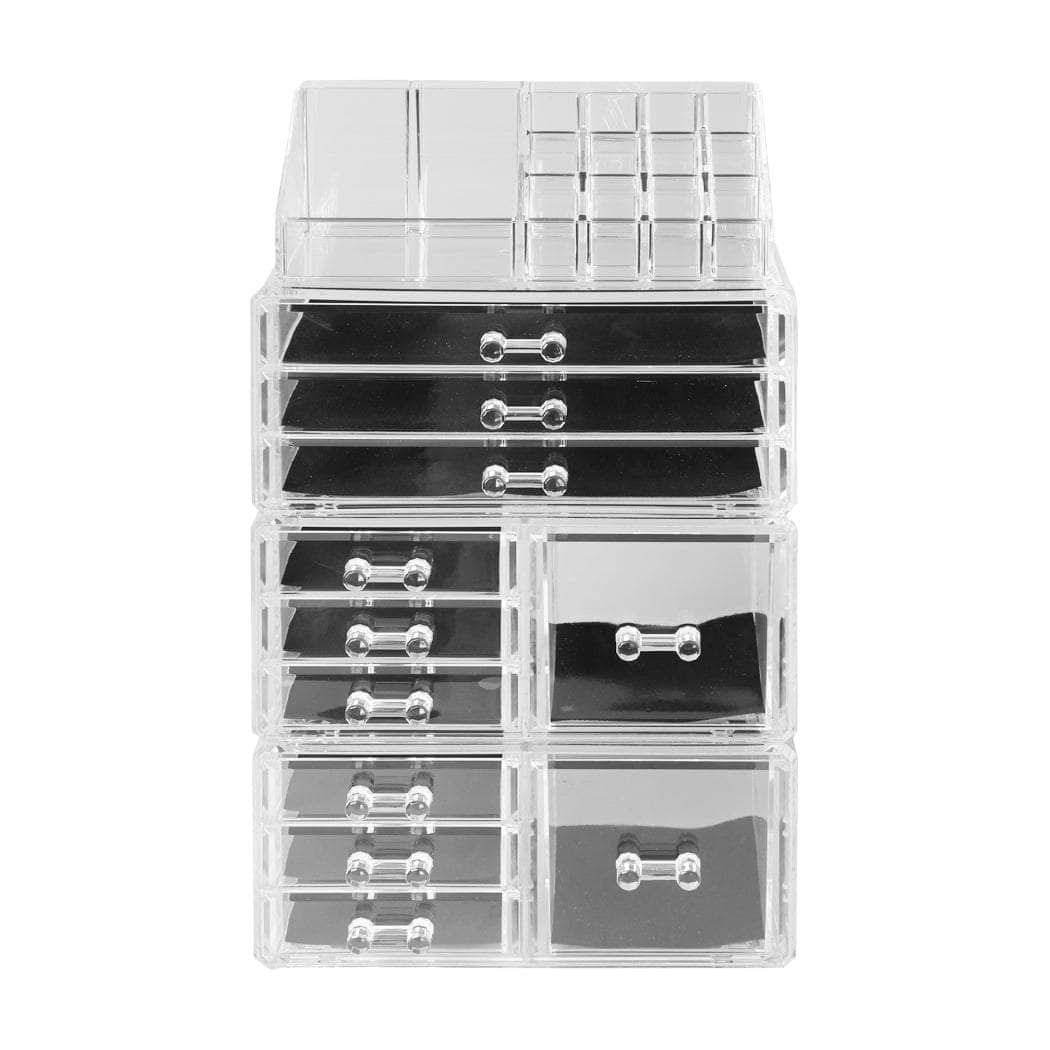 10 Drawers Clear Acrylic Cosmetic Makeup Organizer Jewellery Box