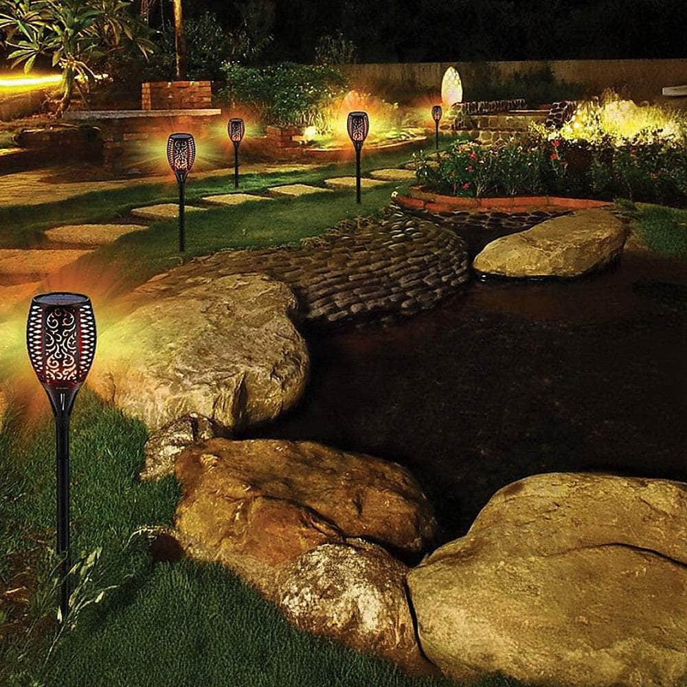 10-Pack Solar Torch Lights With 96 Led Flickering Flame