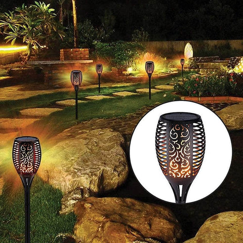 10-Pack Solar Torch Lights With 96 Led Flickering Flame