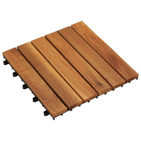 10 pcs Acacia Decking Tiles Vertical Pattern