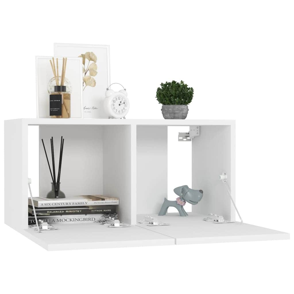 10 Piece TV Cabinet Set White - Engineered Wood