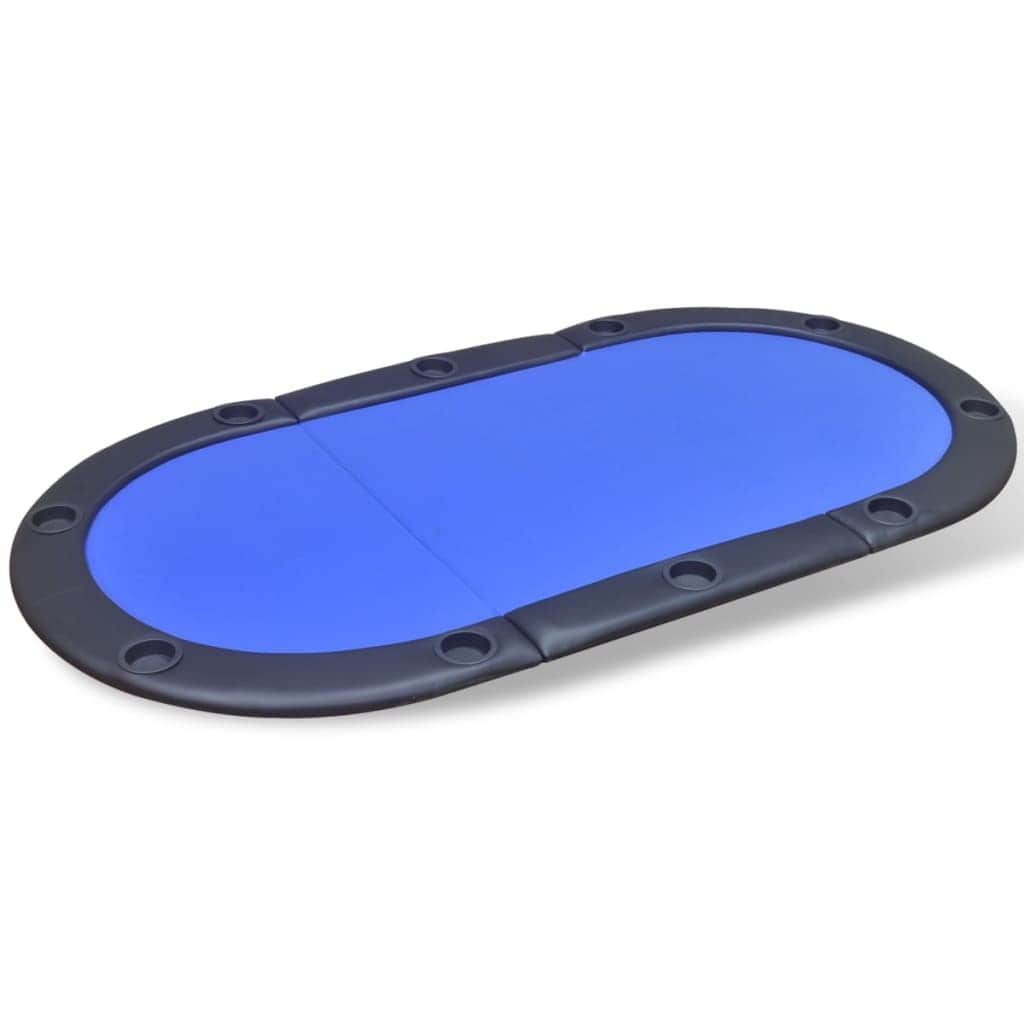 10-Player Foldable Poker Tabletop Blue