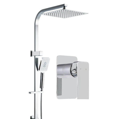 10'' Rain Shower Head Set Handheld Square High Pressure Mixer Tap Chrome