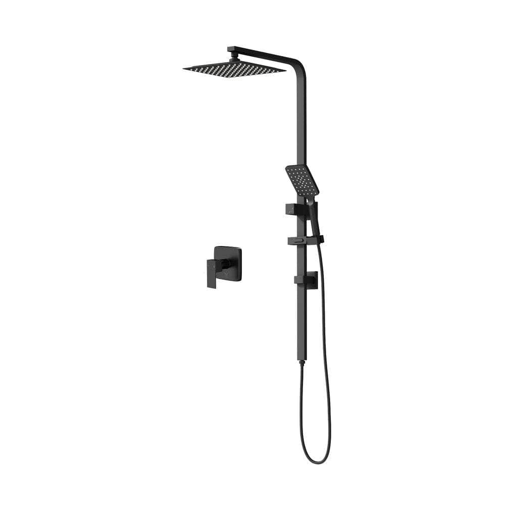 10" Rain Shower Head Set Square Handheld With Shower Mixer Tap