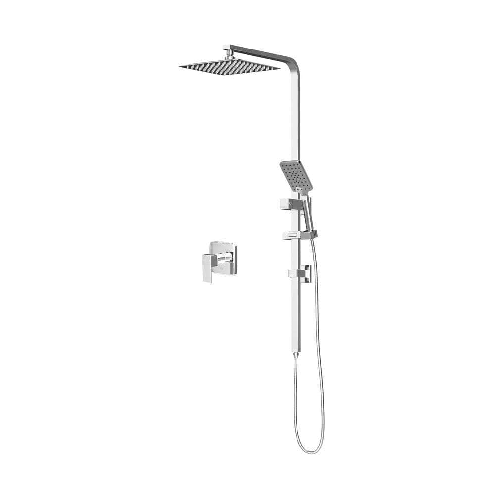 10" Rain Shower Head Set Square Handheld With Shower Mixer Tap