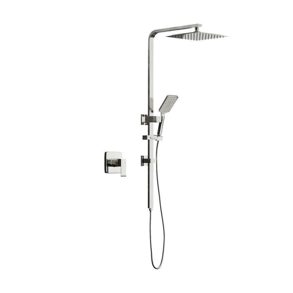 10" Rain Shower Head Set Square Handheld With Shower Mixer Tap