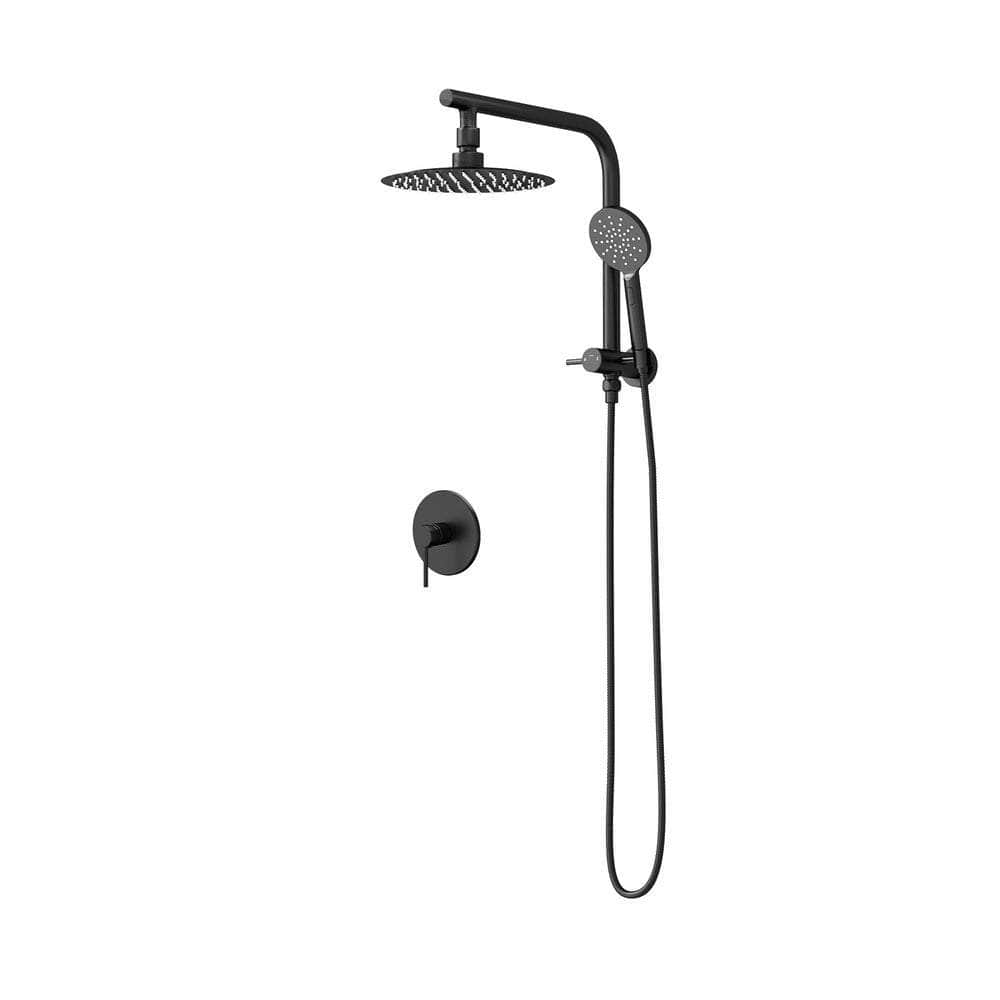 10" Rain Shower Head Set With Mixer Round 3-Mode Handheld Shower