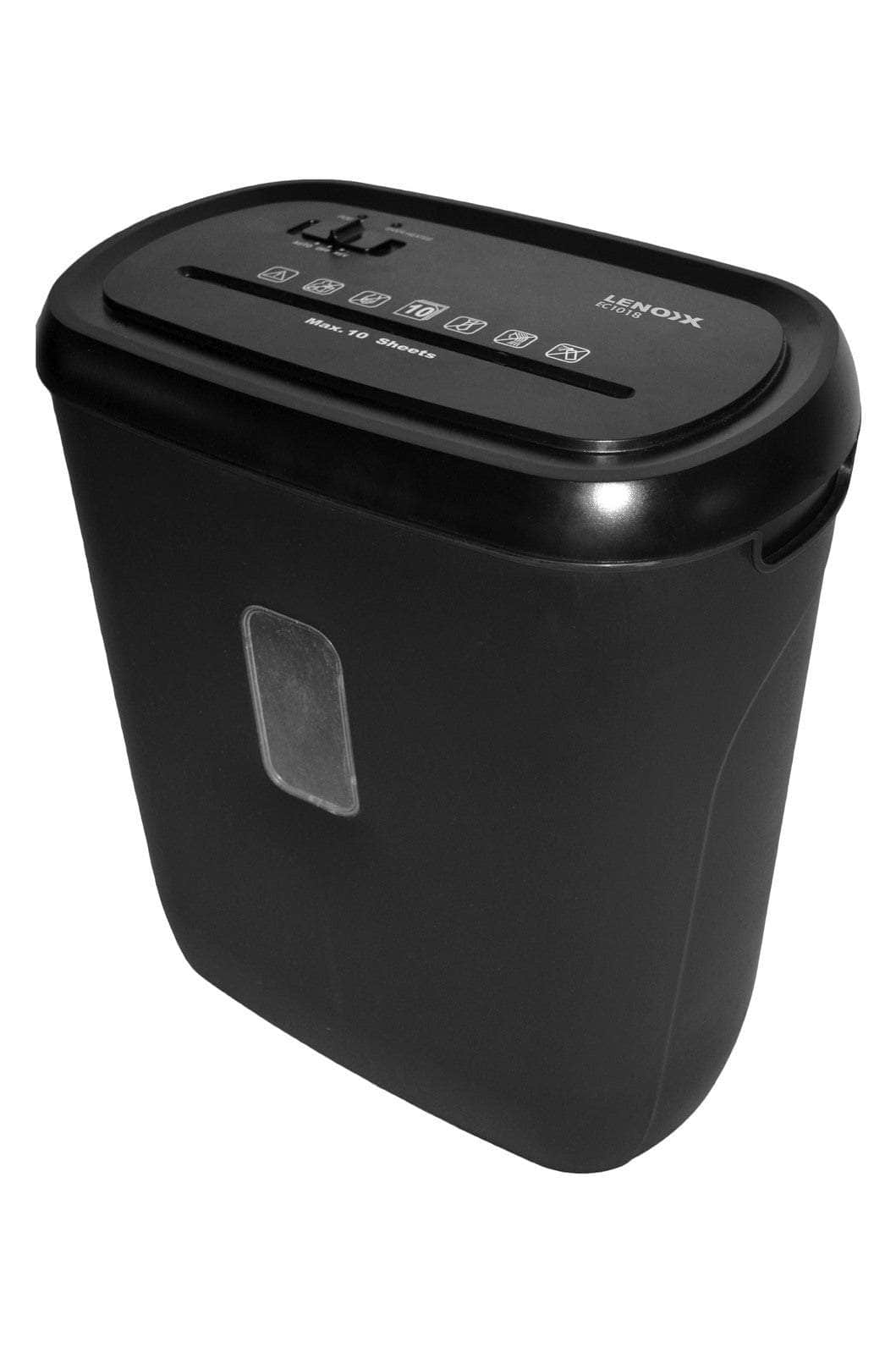 10 Sheet Cross Cut Paper Shredder Machine (Black) 21L Capacity