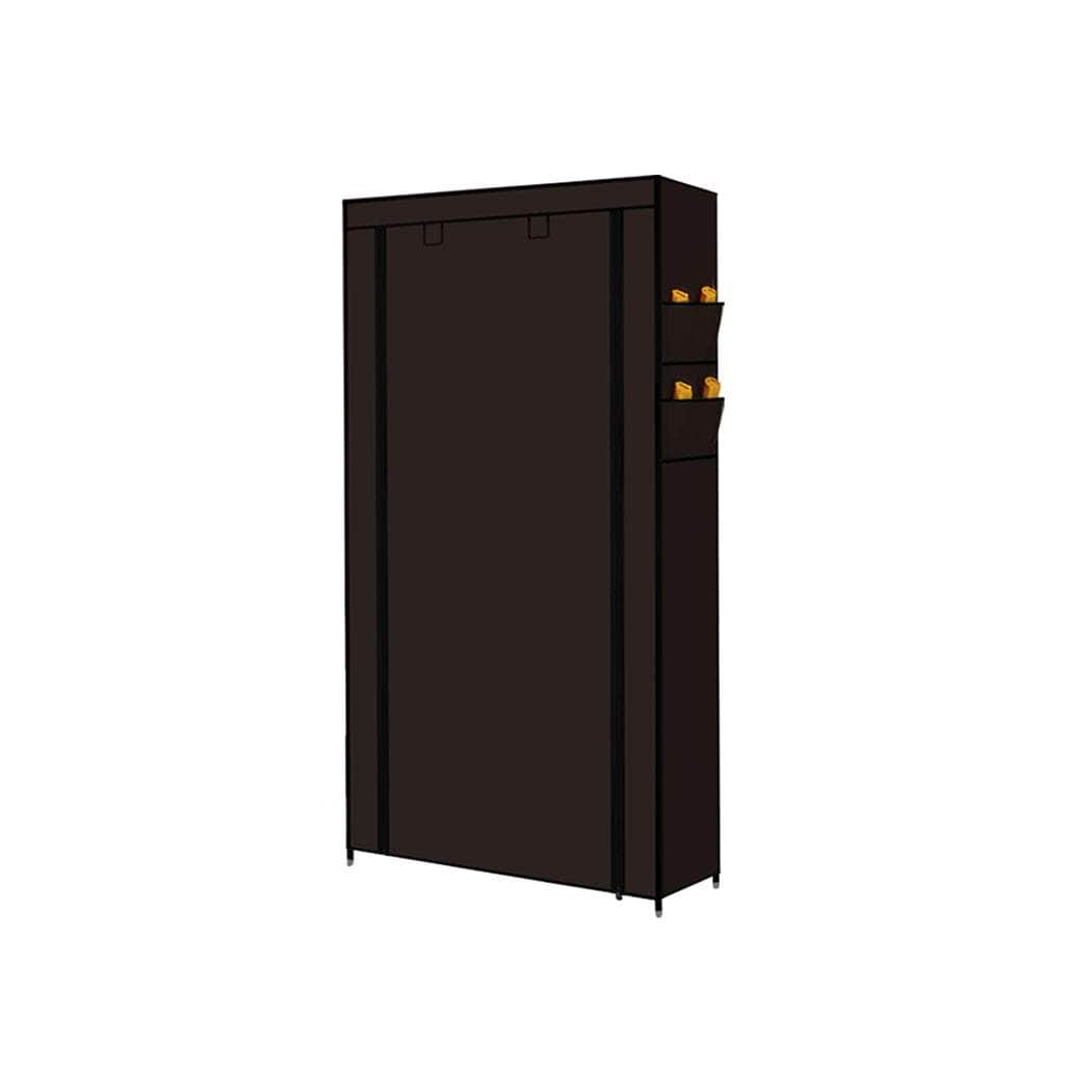 10 Tier Shoe Rack Portable Cabinet Wardrobe Brown Cover