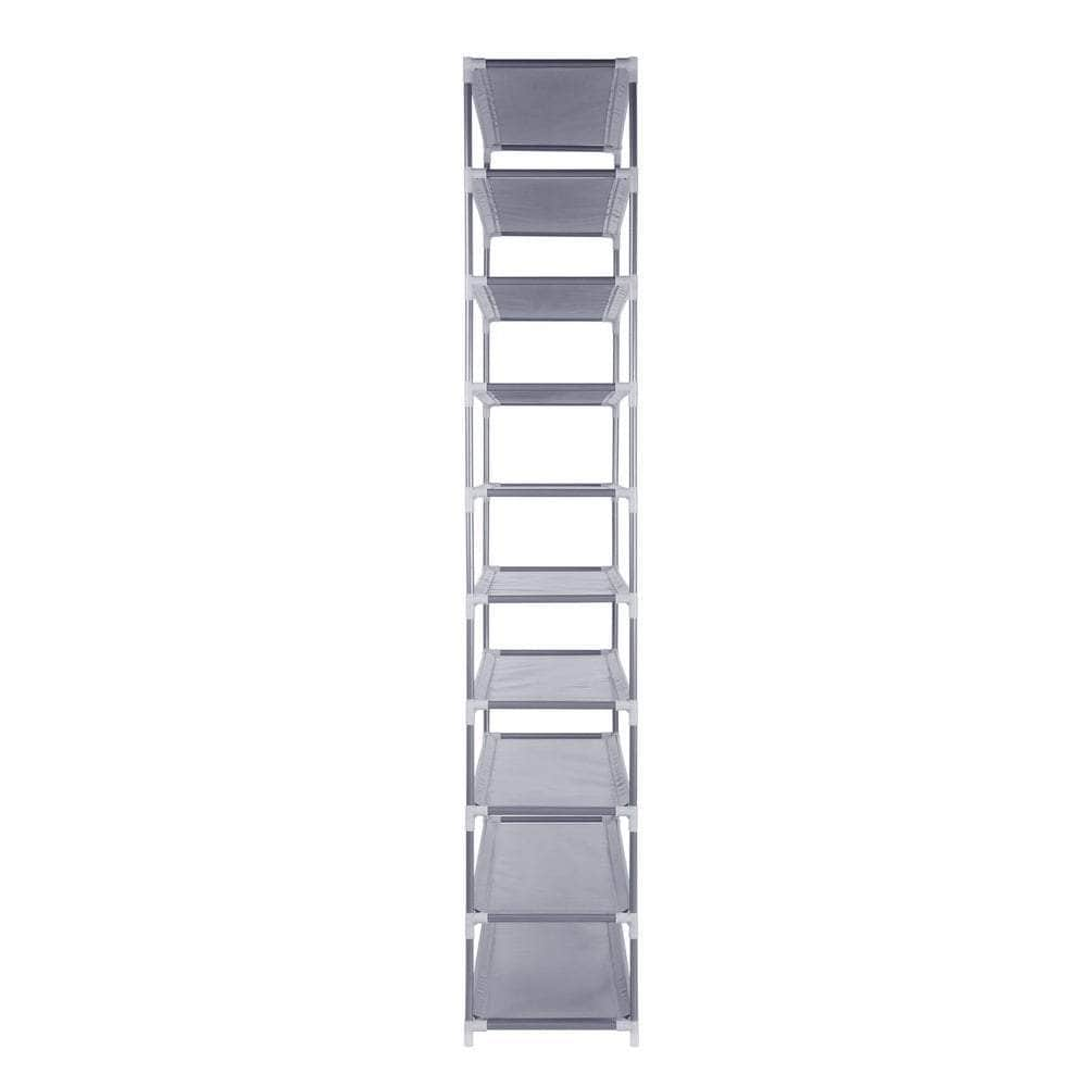 10-Tier Shoe Rack Stackable 50 Pairs Grey