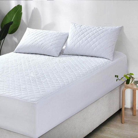 100% Cotton Quilted Fully Fitted 50Cm Deep King Single Mattress Protector