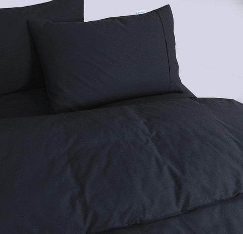 100% Egyptian Cotton Vintage Washed 500TC Charcoal King Quilt Cover Set