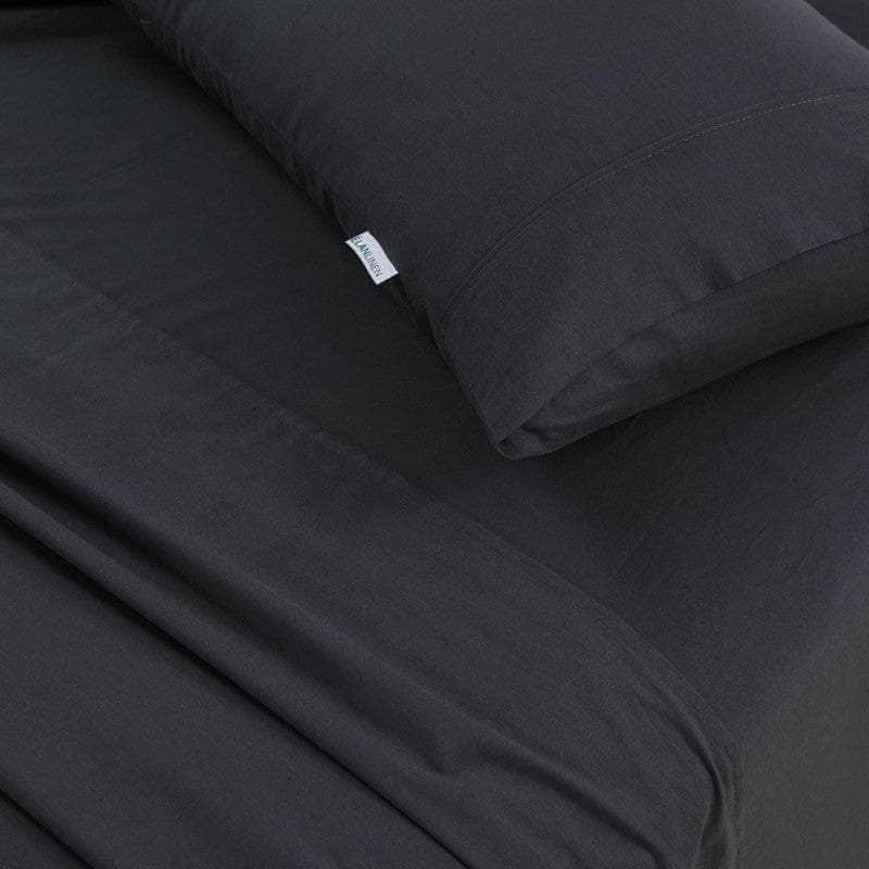 100% Egyptian Cotton Vintage Washed 500Tc Charcoal Single Bed Sheets Set