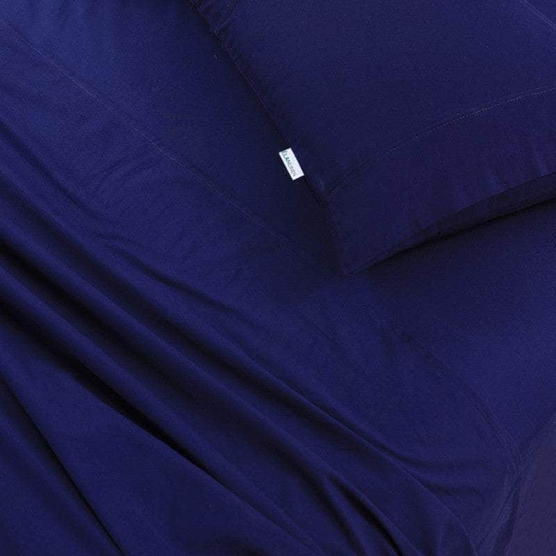 100% Egyptian Cotton Vintage Washed 500Tc Navy Blue Double Bed Sheets Set