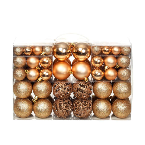 100 Piece Christmas Ball Set Rose/Gold